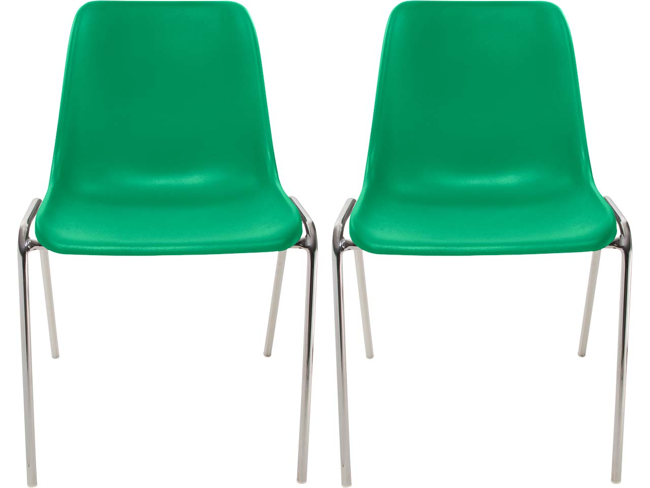 2x Besucherstuhl "ECO" Gestell verchromt, Kunststoffschale maigrün