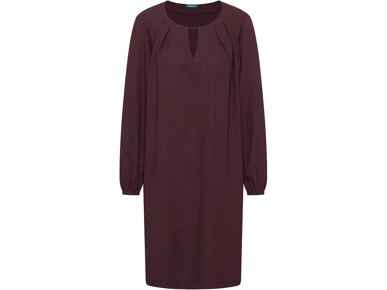 tranquillo Damen-Midi-Kleid mit Cut-Out-Ausschnitt, plum, Gr. 36