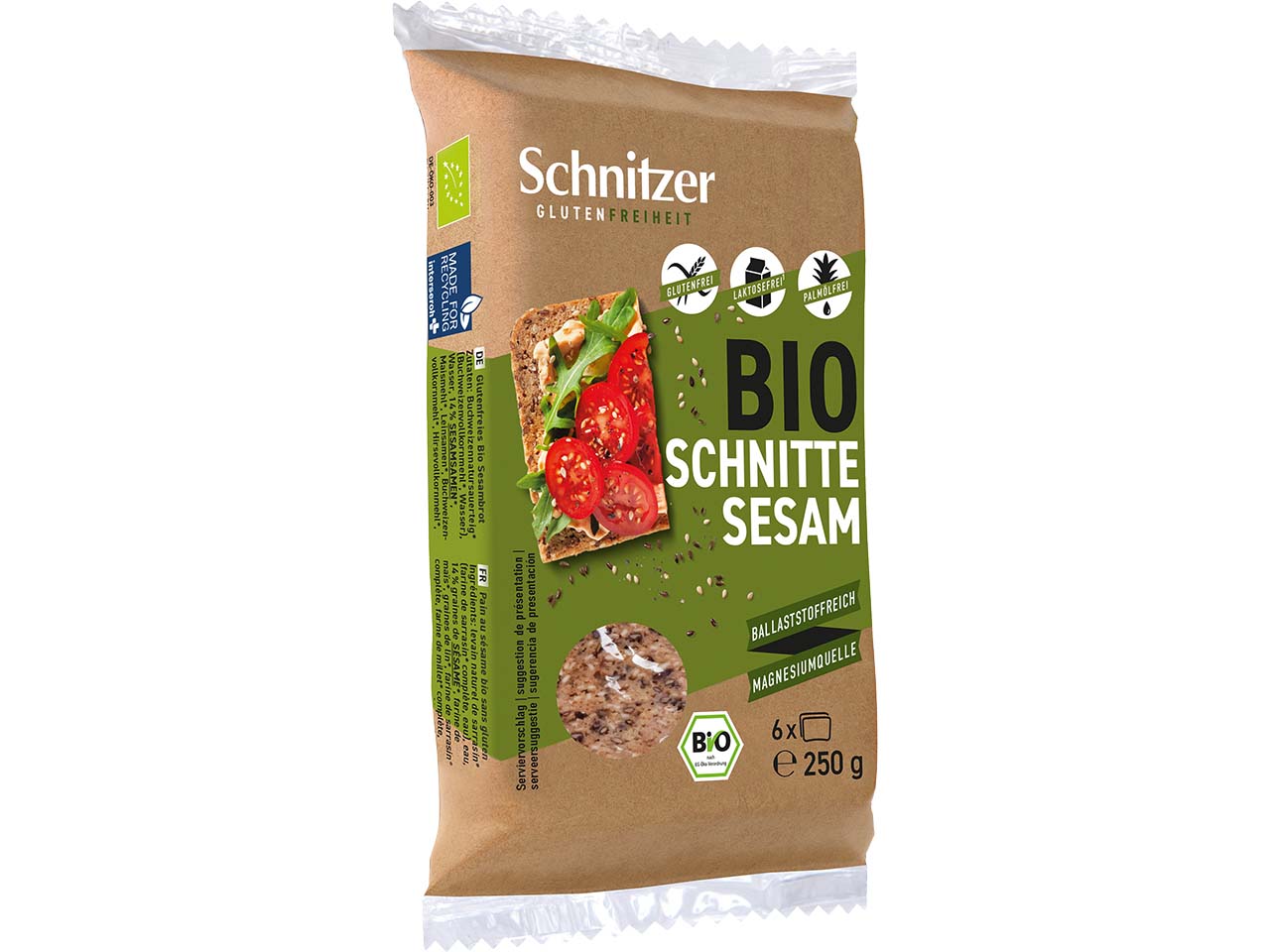 Schnitzer Bio-Sesambrot "Schnitte Sesam", glutenfrei, 250 g