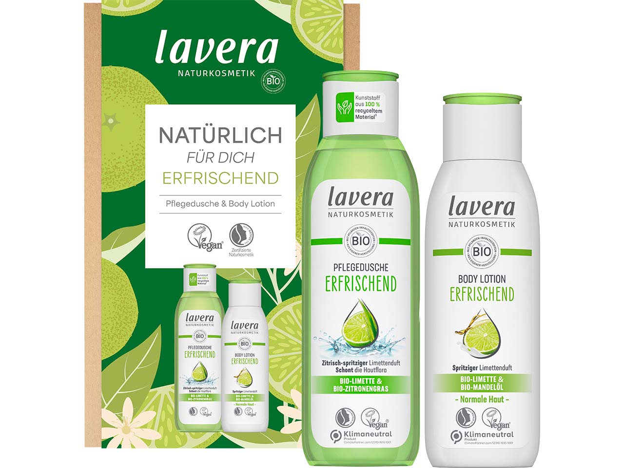 lavera Bio-Geschenkset "Erfrischend" Bodylotion & Duschgel