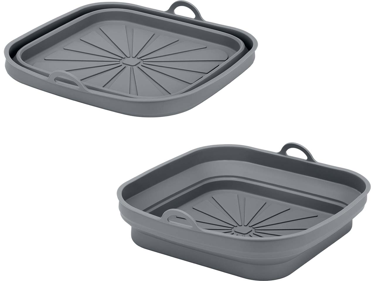 Metaltex Silikonkorb quadratisch für Airfryer, 21,5 x 21,5 cm, faltbar