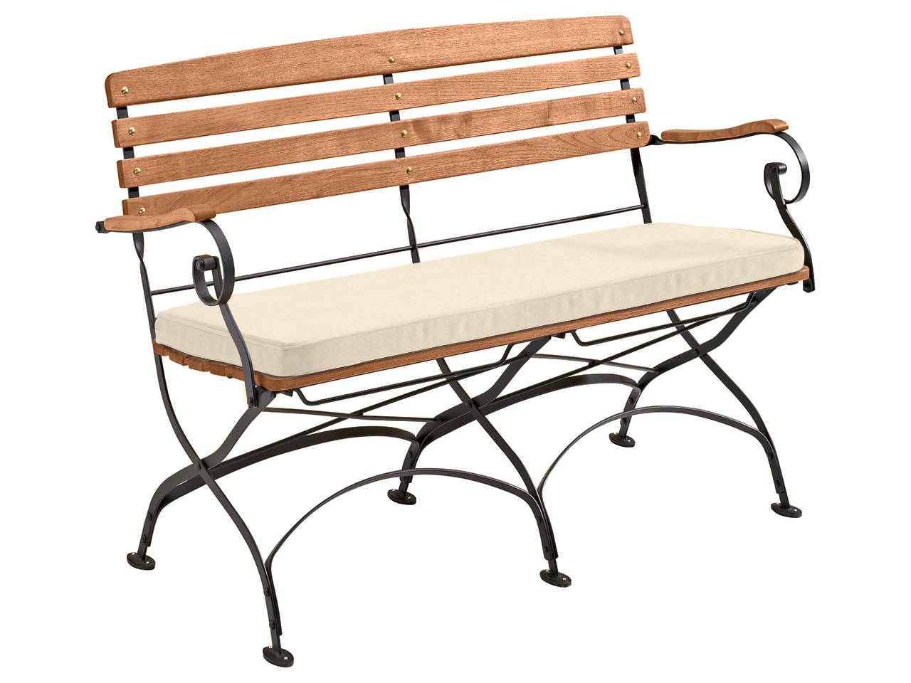 Auflage für Gartenbank 'Maja' 120 x 42,5 x 4,5 cm, Bezug aus Polyester, natur