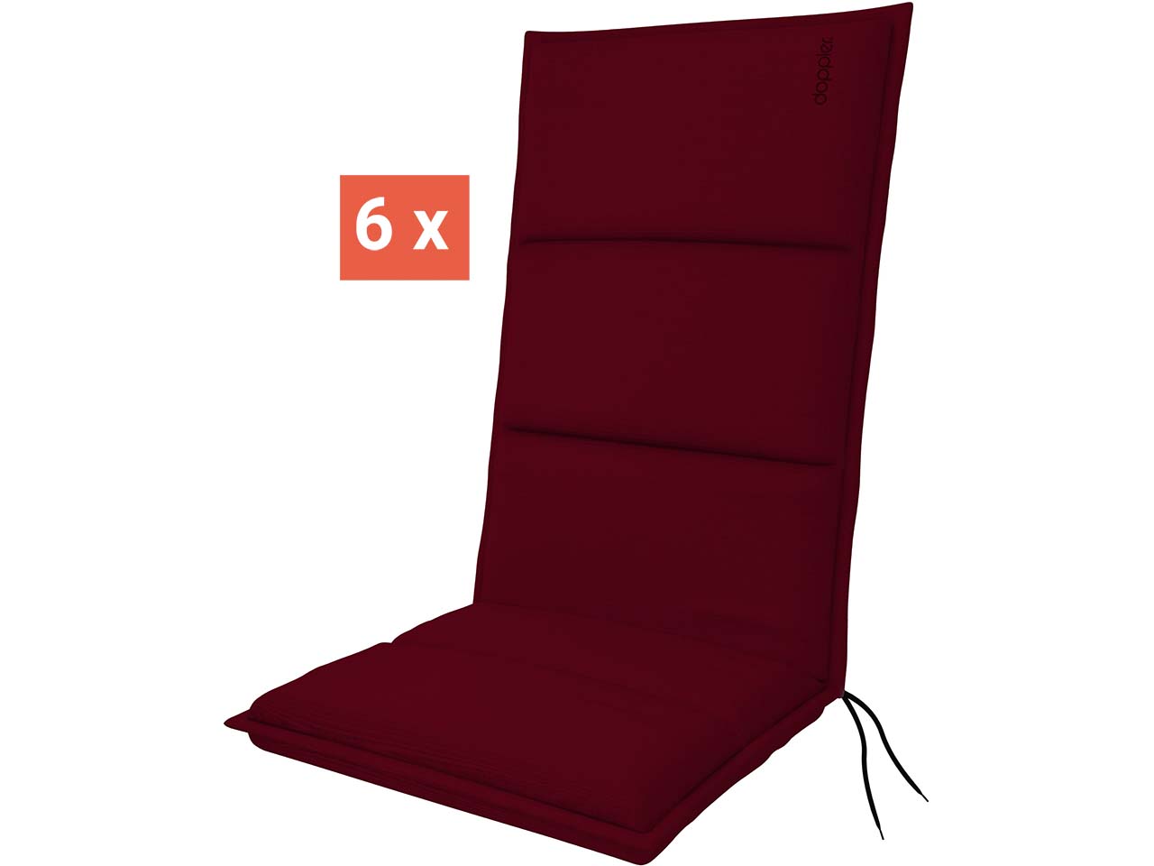 doppler Auflage "CITY" für Hochlehner, 6er-Pack, 119x48x6 cm, Polyester, bordeaux