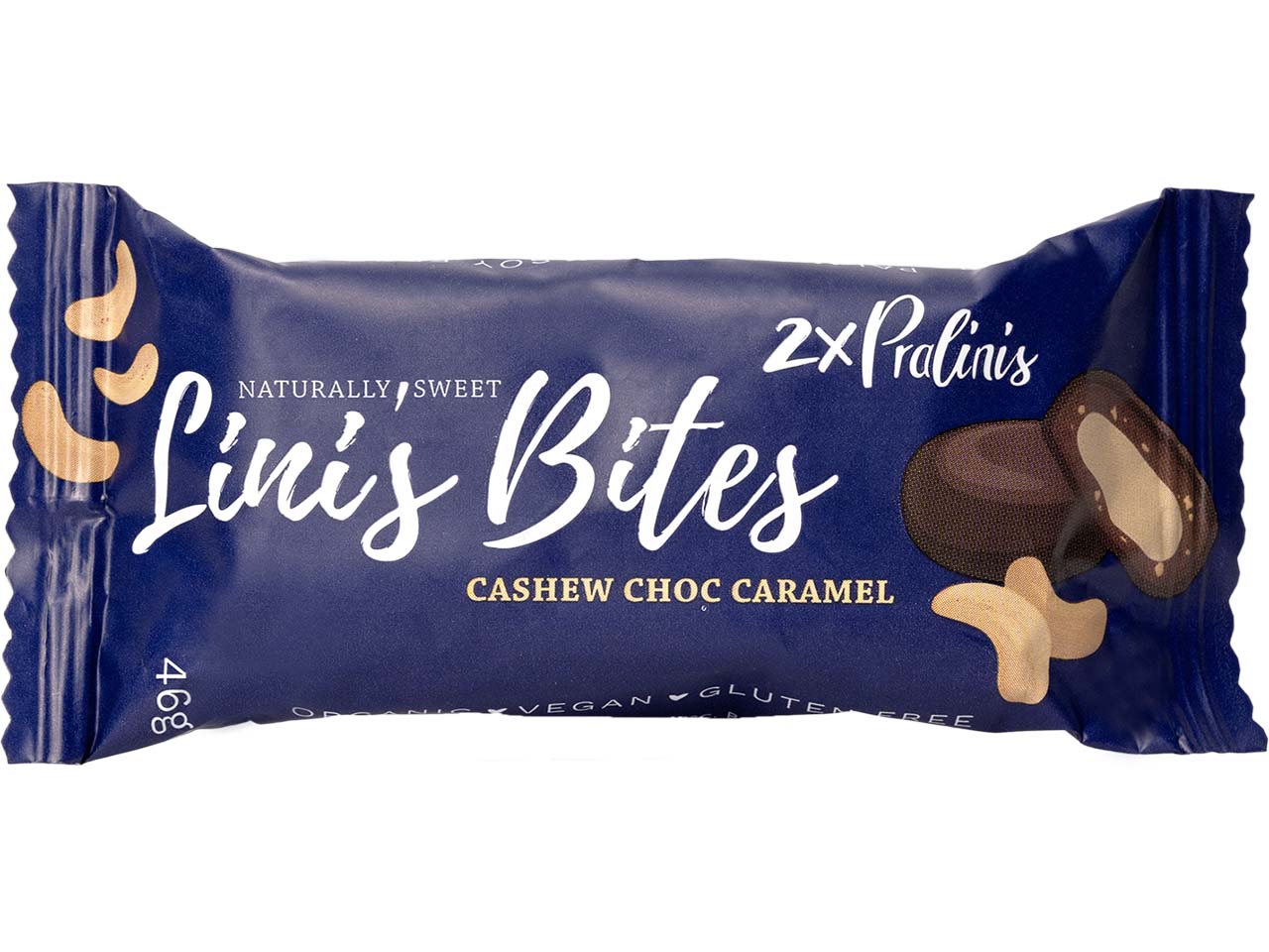 Lini's Bites Bio-Dattelkugel "Pralinis", Cashew Choc Caramel, vegan, 46 g