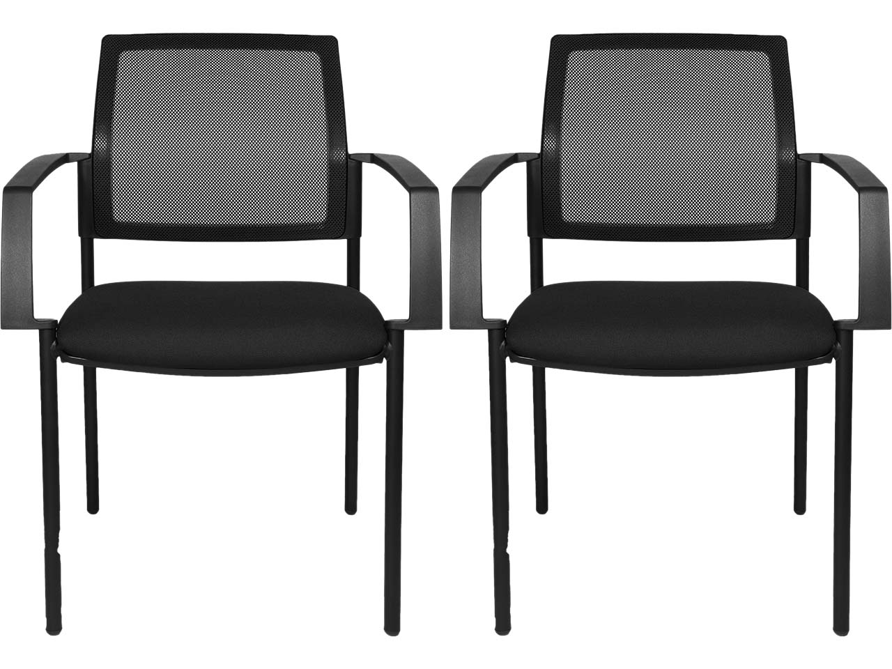 Topstar Besprechungsstuhl "BtoB 10" mit Armlehnen Netzrücken schwarz, 2 Stk.