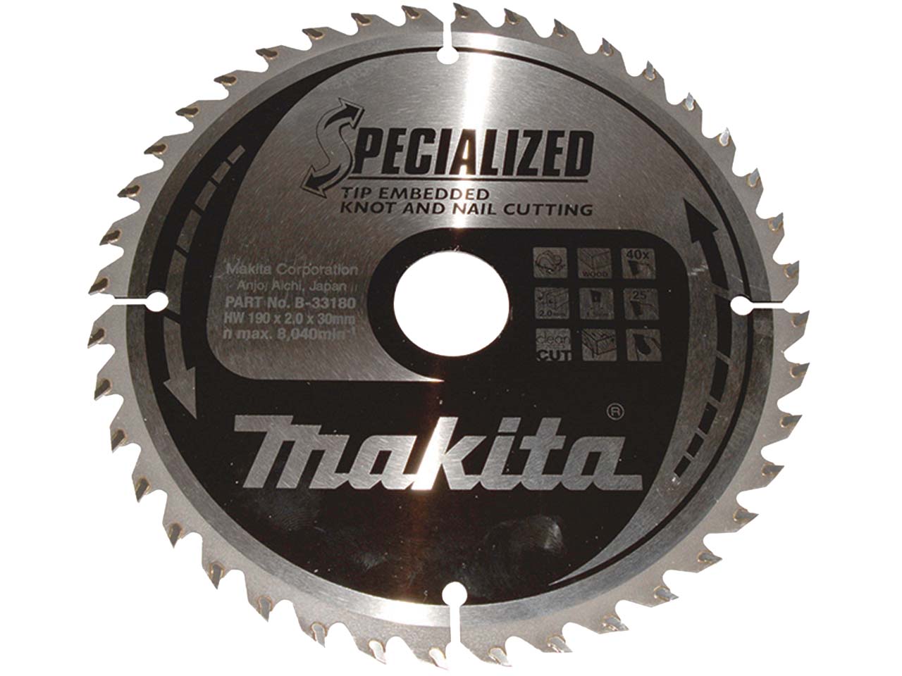 Makita Sägeblatt SPECIALIZED "B-33180" 190x30x40Z