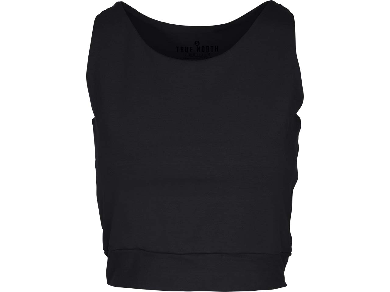 TRUE NORTH Bio-Damen-Crop-Top mit Rundhalsausschnitt, black, Gr. XS