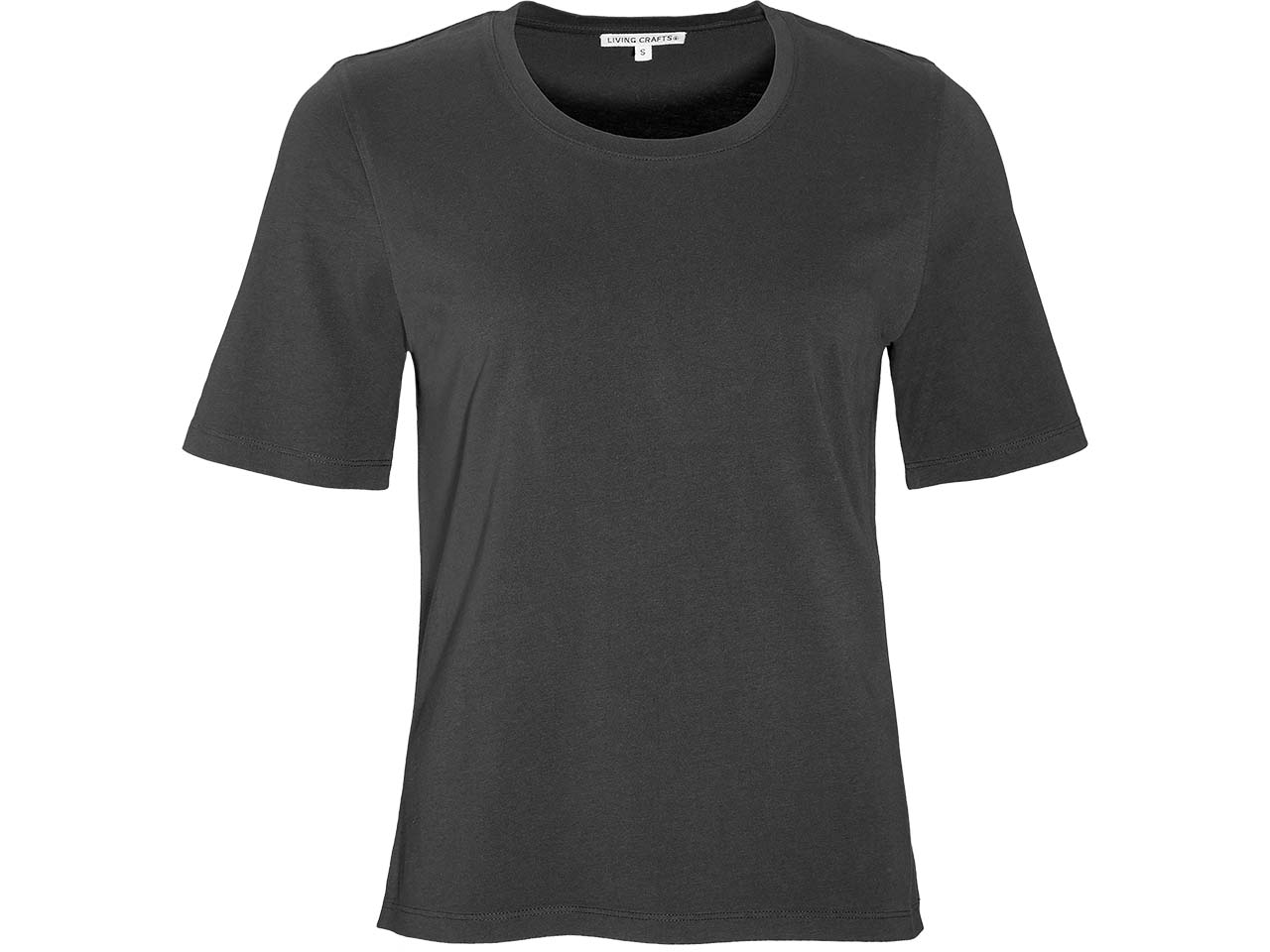 Living Crafts Bio-Damen-T-Shirt 'TABERA' mit Rundhalsausschnitt, black, Gr. M