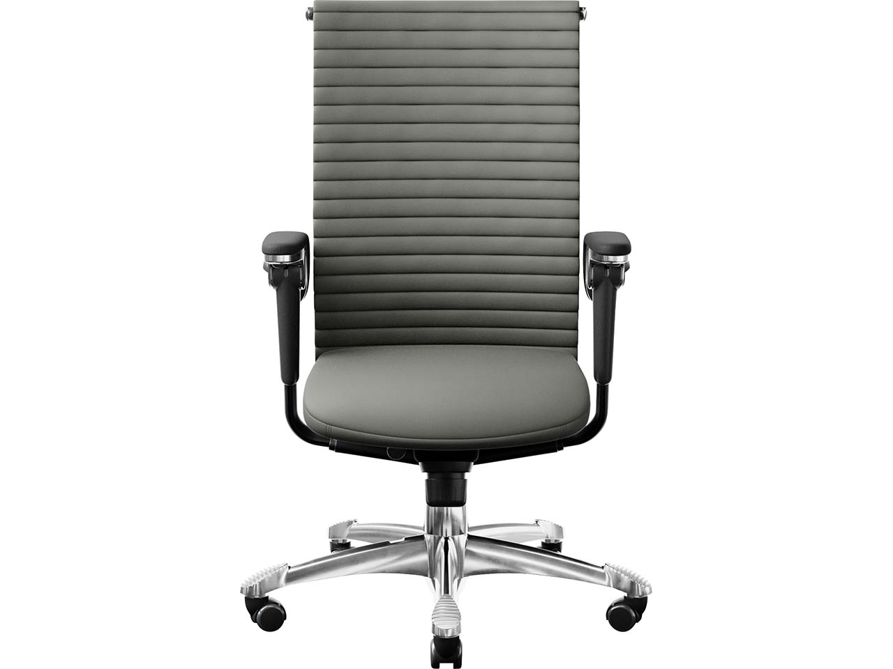 HAG Bürodrehstuhl "Excellence 9321" TiltDown AL, Gestell: si, Leder "PalomaSoft" warm grey