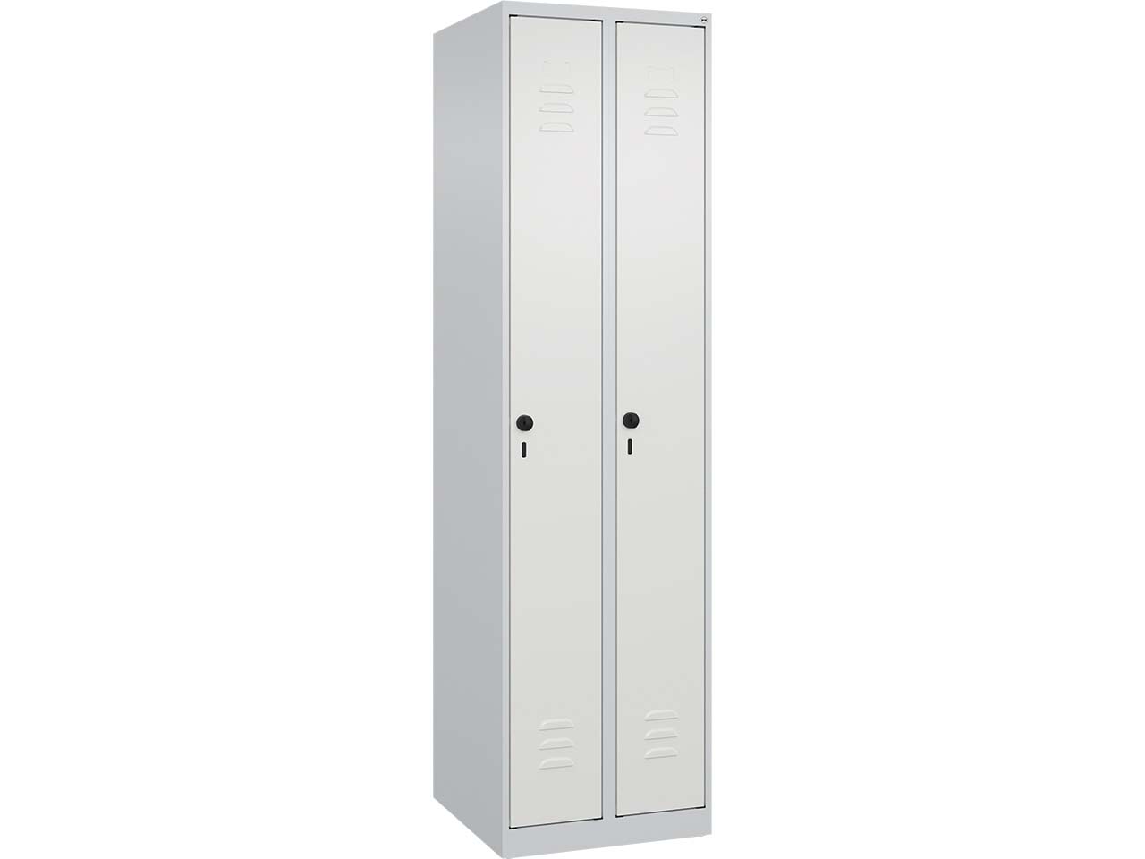 C+P Spind Classic PLUS, 2 Abteile, 1850x500x500mm, Lichtgrau/Verkehrsweiß