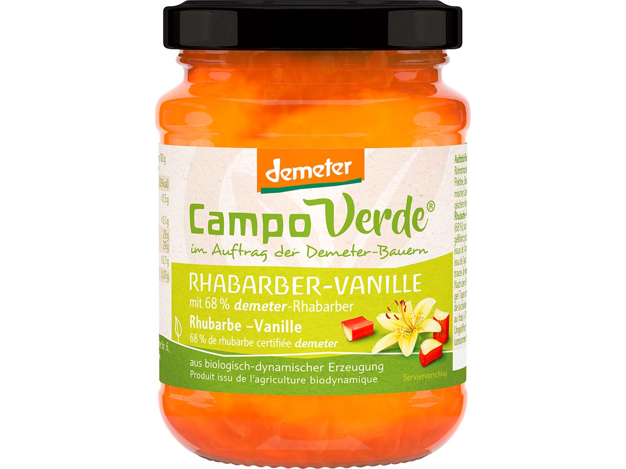 Campo Verde Bio-Aufstrich Rhabarber-Vanille, 200 g