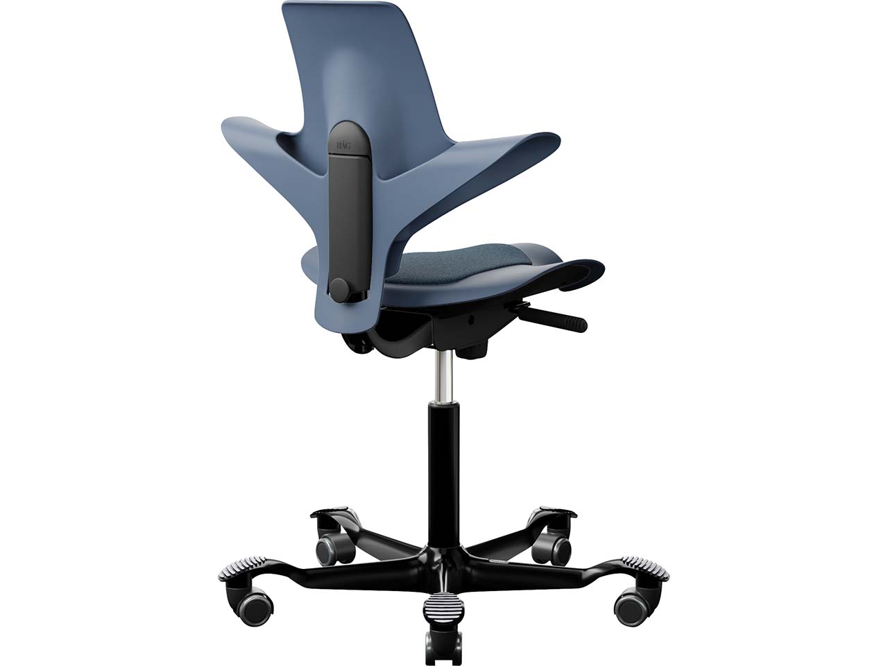 HAG Bürodrehstuhl "Capisco Puls 8010" Gestell: schwarz, Stoff:"Mainline Flax" blue