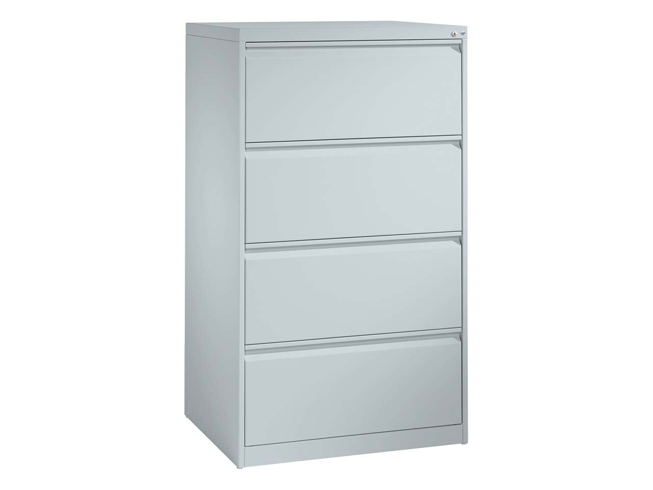 Hängeregistraturschrank zweibahnig, 4 Schubladen, lichtgrau/lichtgrau