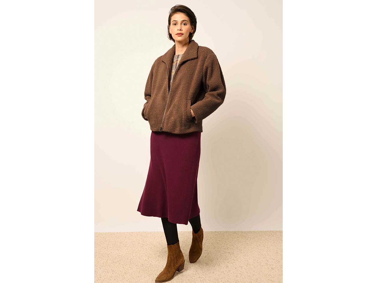 EKYOG Damen-Jacke "CADOURS" aus recyceltem Polyester, camel, Gr. M