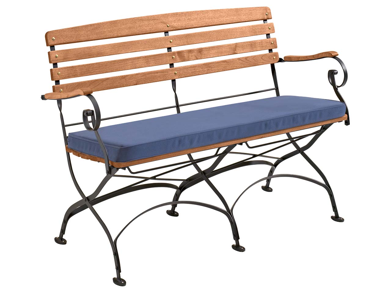 Auflage für Gartenbank 'Maja' 120 x 42,5 x 4,5 cm, Bezug aus Polyester, blau