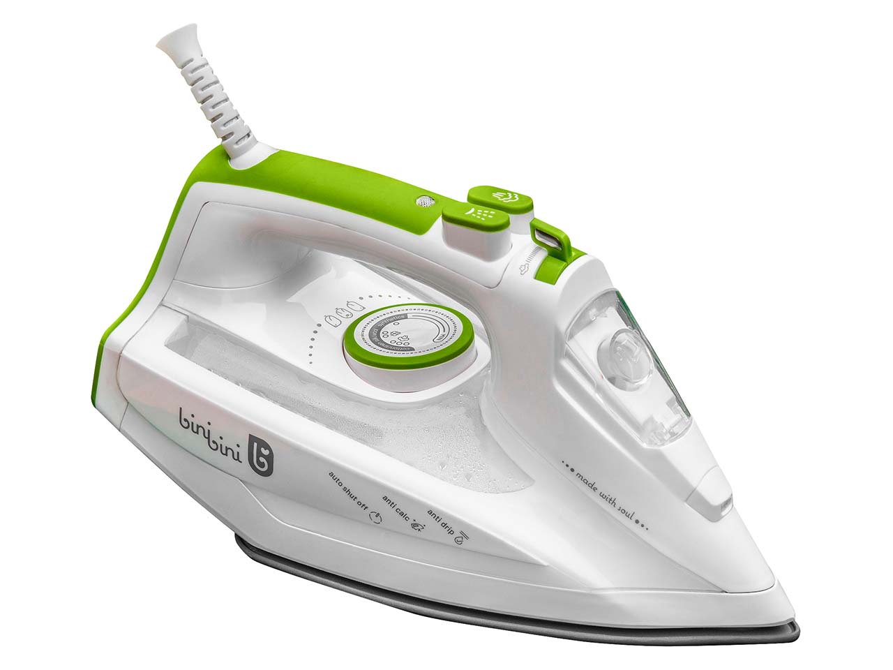 binibini Dampfbügeleisen "THE GREEN STEAM IRON" 2.200 W