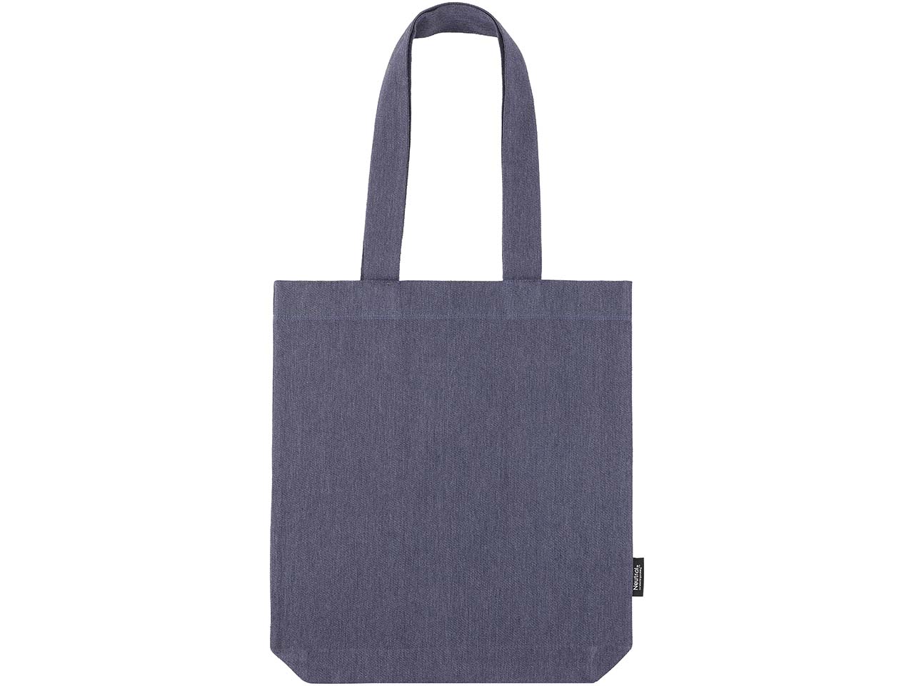Neutral recycelte Tragetasche mit Bodenfalte, navy melange