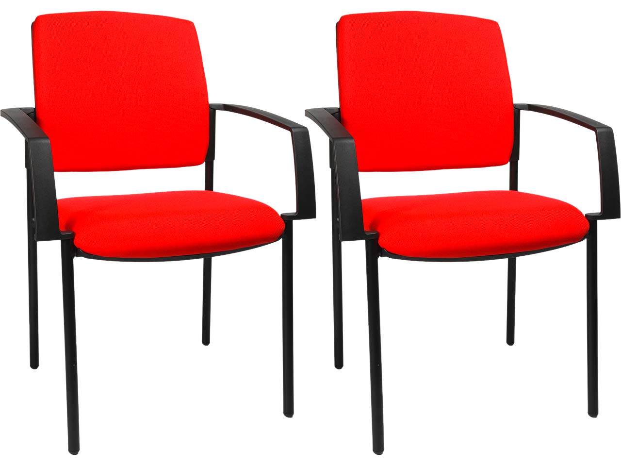 Topstar Besprechungsstuhl "BtoB 10" mit Armlehnen Rücken gepolstert, 2 Stk. rot