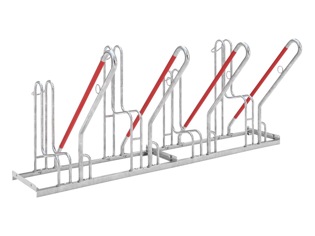 Fahrradständer "Anlehnparker 4500 XBF" verzinkt, 4 Einstellplätze (einseitig)