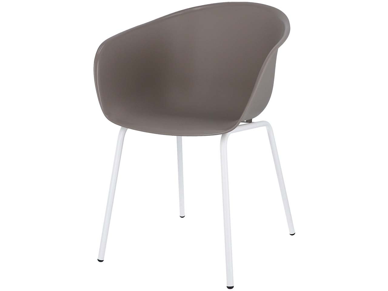 Jan Kurtz 2 Besucherstühle "Mato" Gestell Stahlrohr weiß, Sitzschale Polypropylen taupe