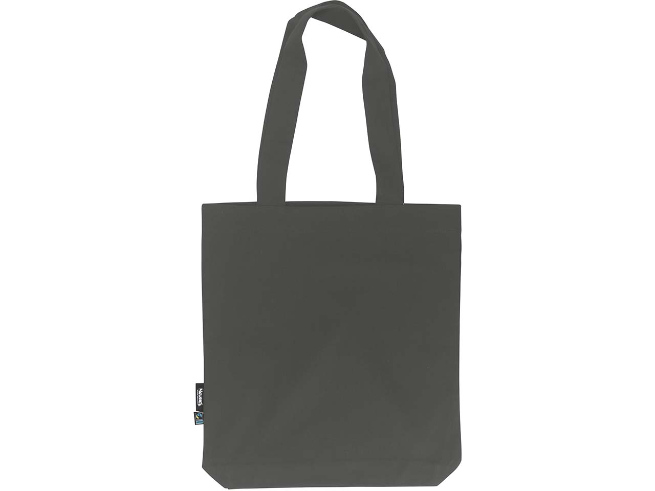 Neutral Bio-Tragetasche mit Bodenfalte, charcoal
