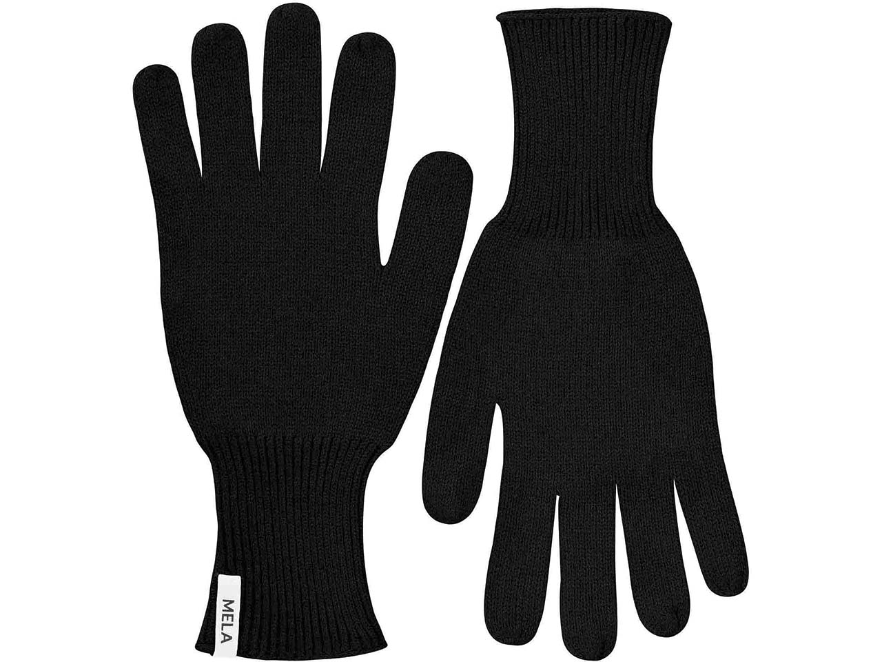 MELA Bio-Rippstrick-Handschuhe "RISHI", schwarz, L