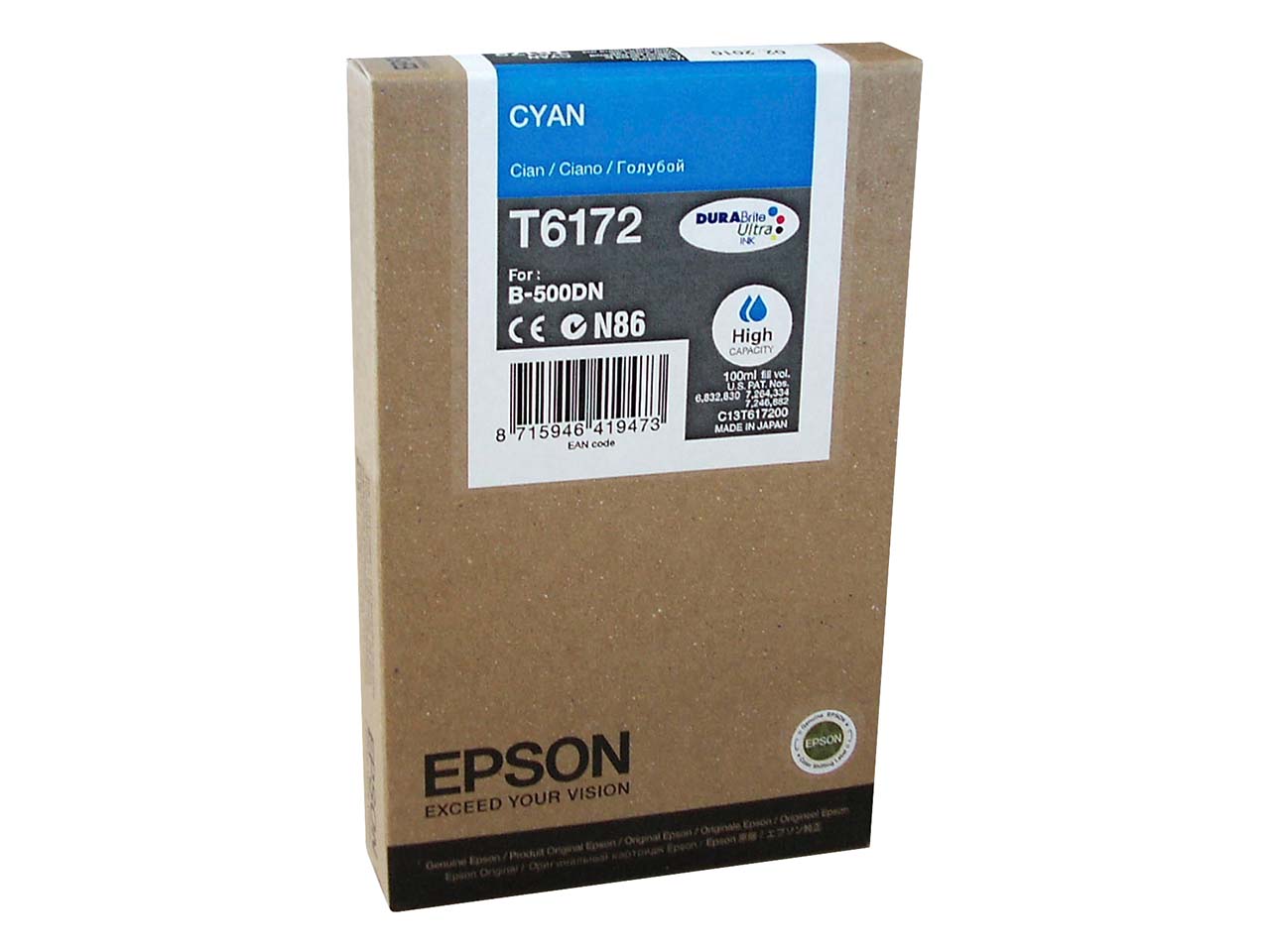 Epson Tintenpatrone T6172XL cyan
