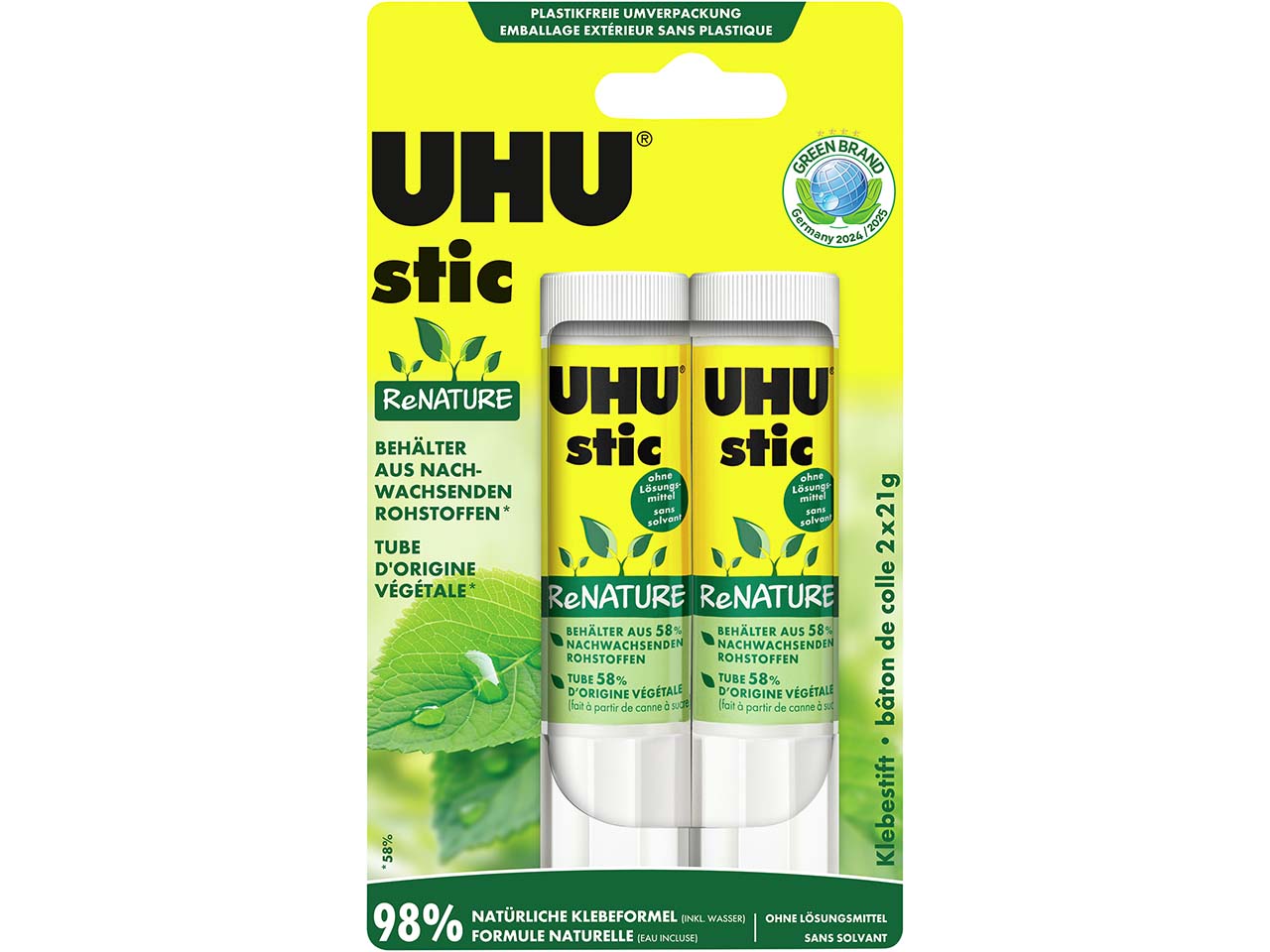 UHU Klebestift "stic ReNature" 2 x 21 g
