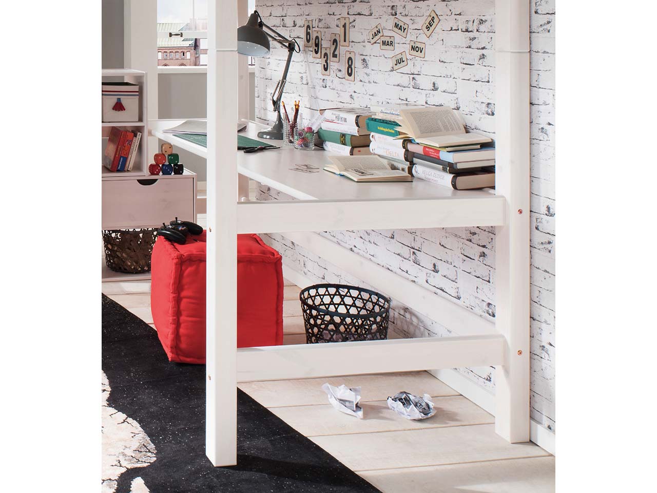 Schreibtischplatte für Hochbett "Infanskids" 200x60 cm, Kiefer weiß