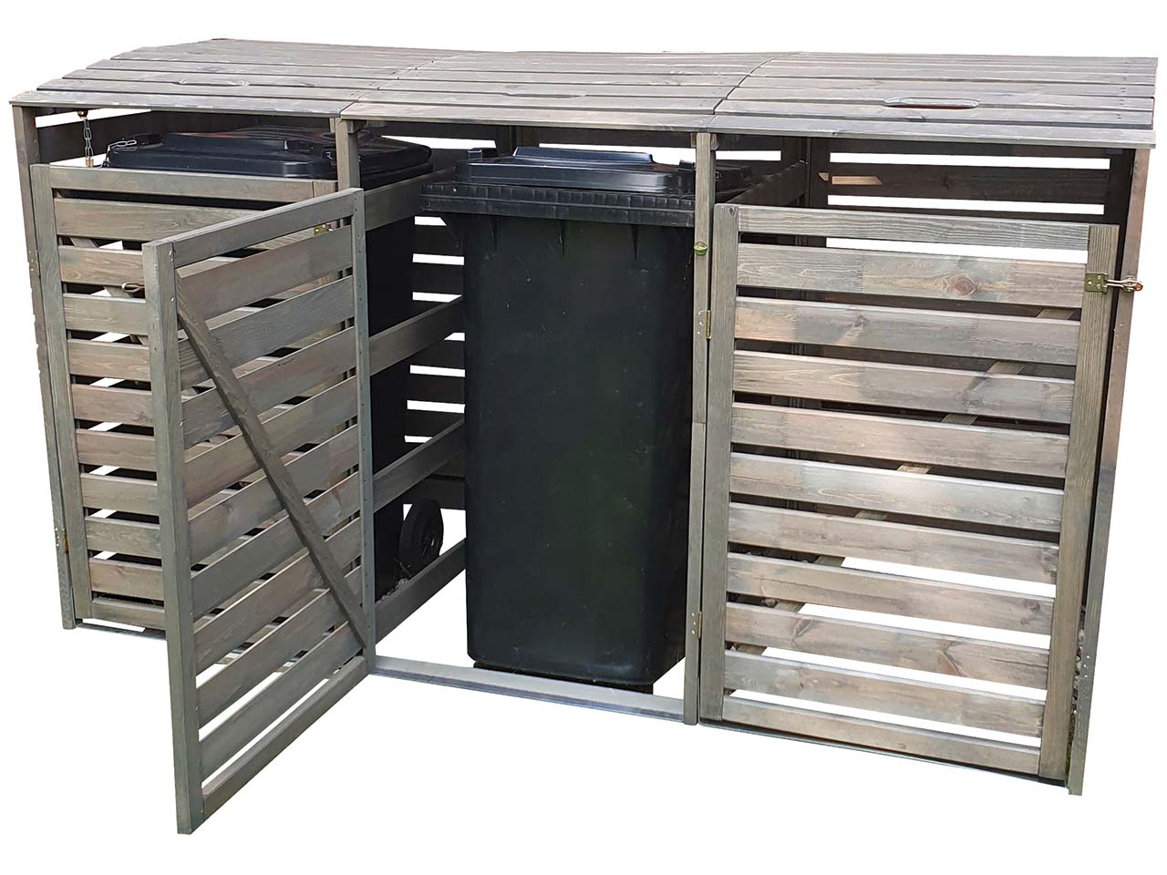 Mülltonnenbox "Vario III" für 3 Tonnen, grau