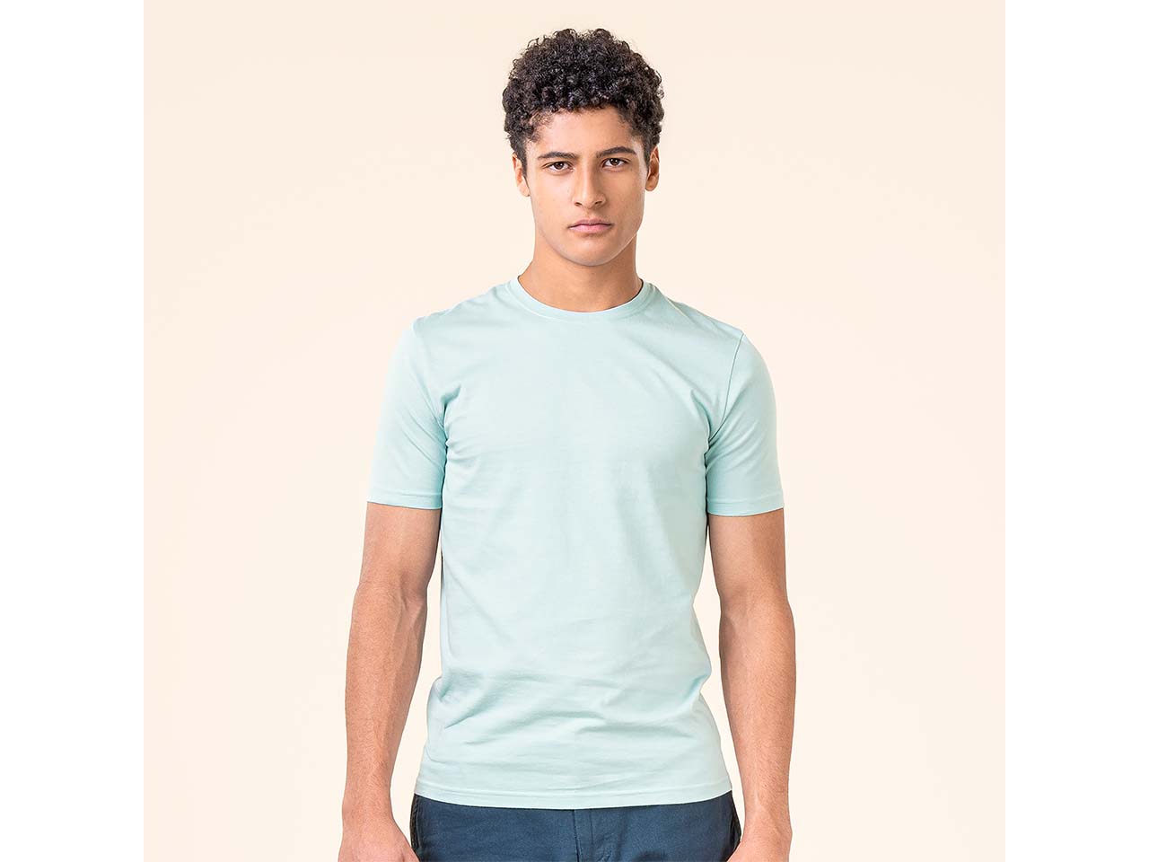 Living Crafts Bio-Herren-T-Shirt 'THERREL' mit Rundhalsausschnitt, mare, Gr. S