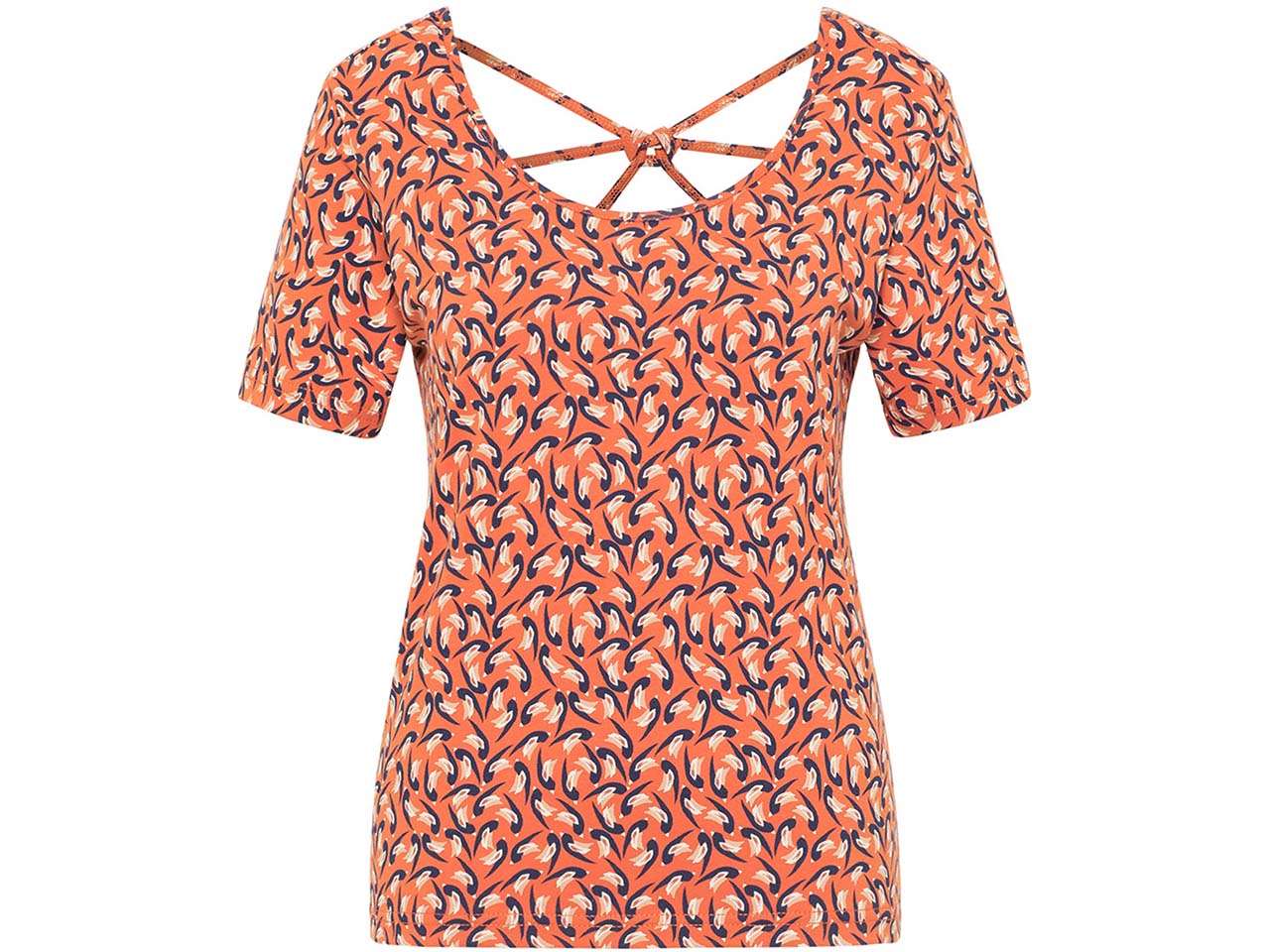 tranquillo Bio-Damen-T-Shirt mit gekreuzten Rückendetails, songbird, Gr. L