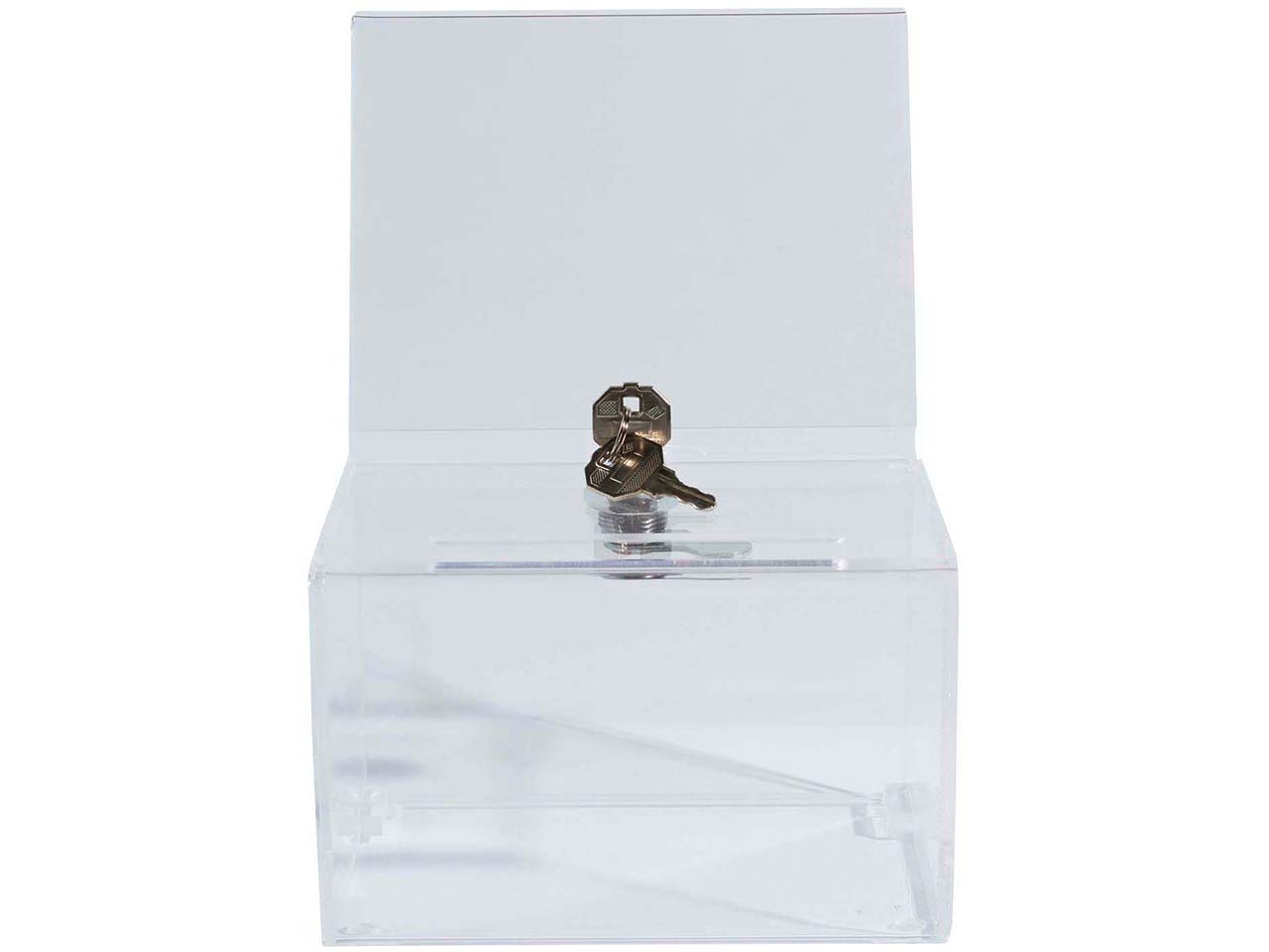 Exacompta Urne "Exacryl" abschließbar, aus PMMA, mit Aufsteller A6, 15x10,5x10cm