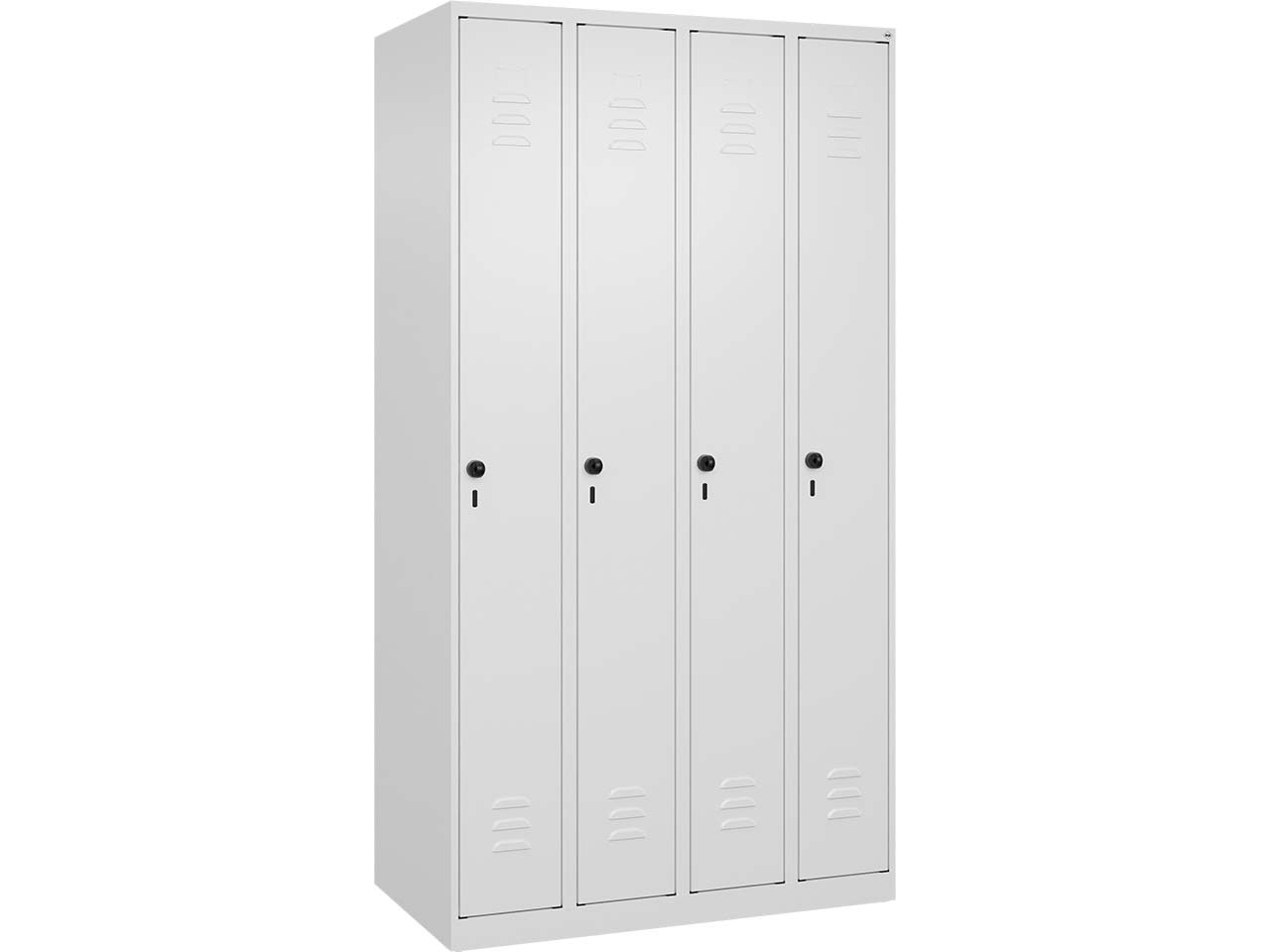 C+P Spind Classic PLUS, 4 Abteile, 1850x1000x500mm, Verkehrsweiß/Verkehrsweiß