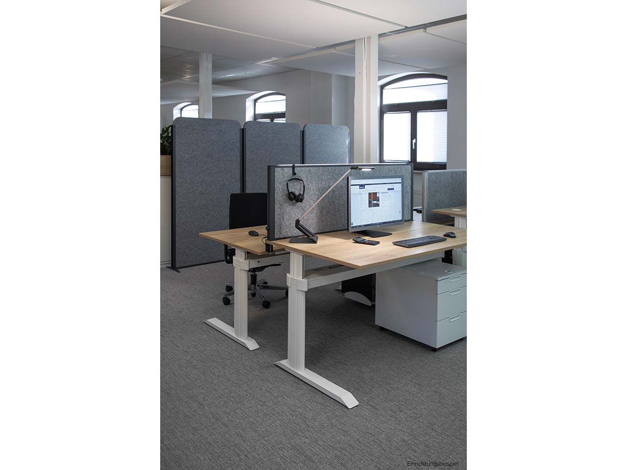 MAUL Stellwandsystem "MAULcocoon" anthrazit, Akustik 100 x 180 cm, Stand, dunkelgrau