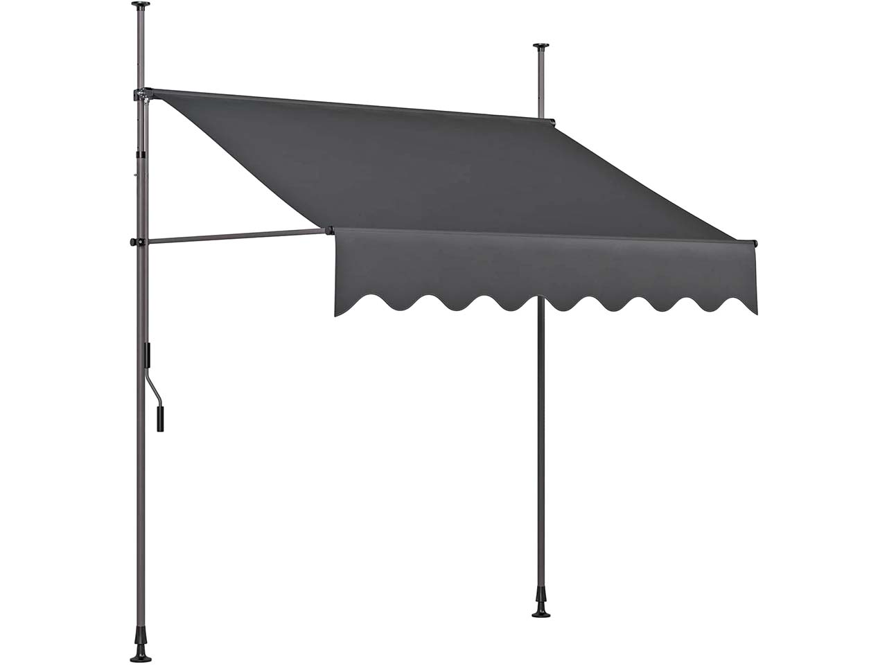 Klemmmarkise, Gestell aus Aluminium, Bezug Polyester B 300 x H 300 cm, dunkelgrau