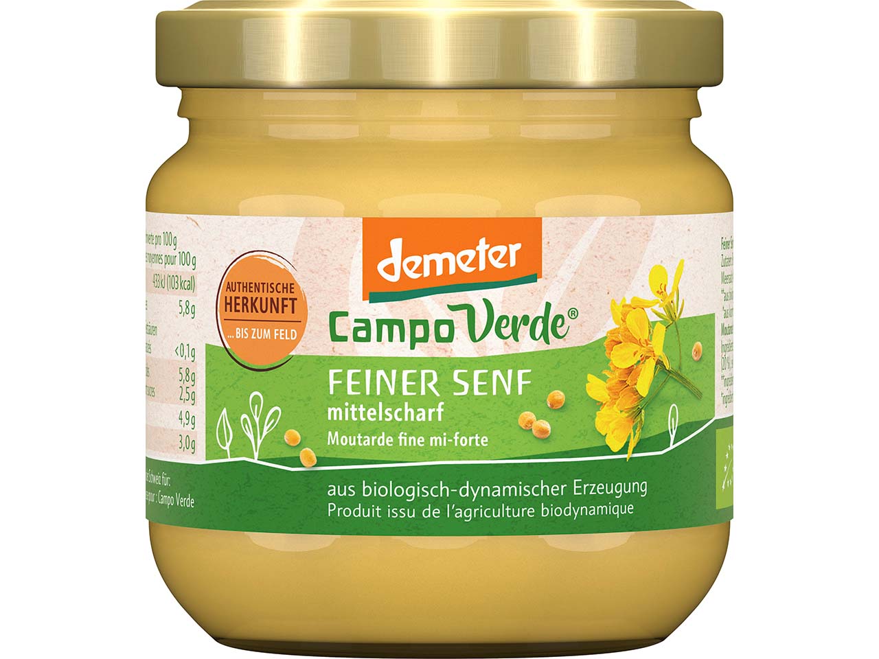 Campo Verde Feiner Bio-Senf, mittelscharf. 200 ml