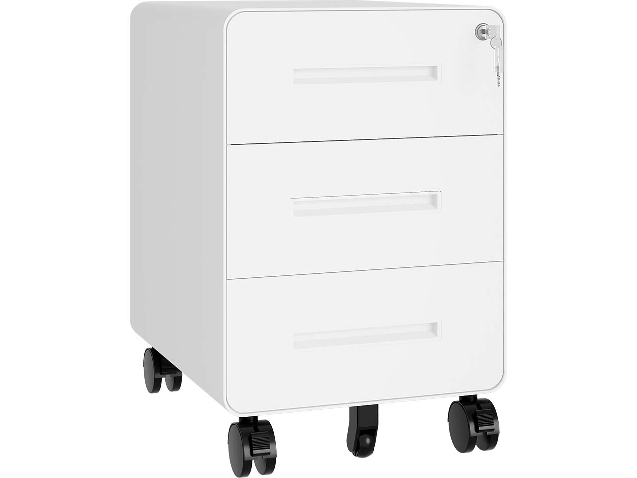 BISLEY Rollcontainer 'EasyRoll' mit 3 Schubladen, Tiefe 50 cm, weiß