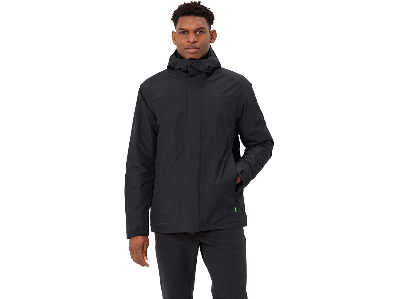 VAUDE Herren-Winter-Regenjacke 'Rosemoor II' mit weitenregulierbarer Kapuze, black, Gr. XL