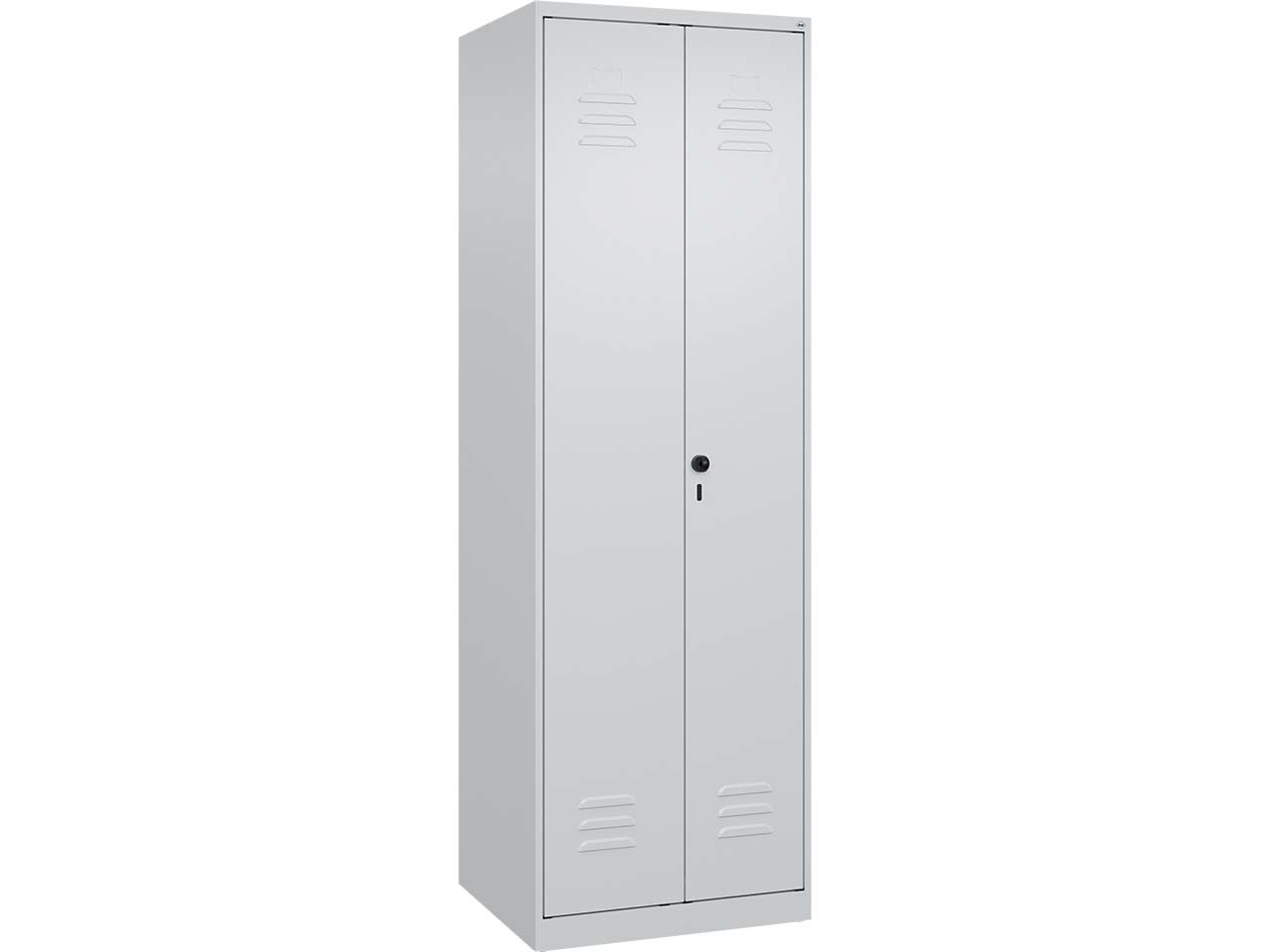 C+P Schwarz-Weiß-Spind Classic PLUS, 2 Abteile, 1850x600x500mm, Lichtgrau/Lichtgrau