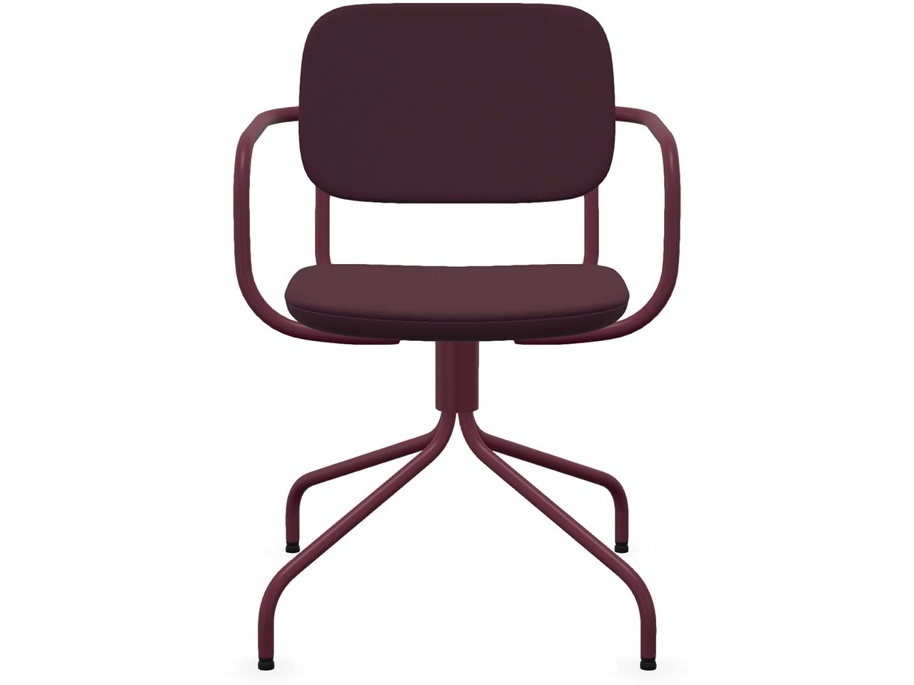 Profim Besucherstuhl "NORMO" mit drehbarem Sternfußgestell, bordeaux