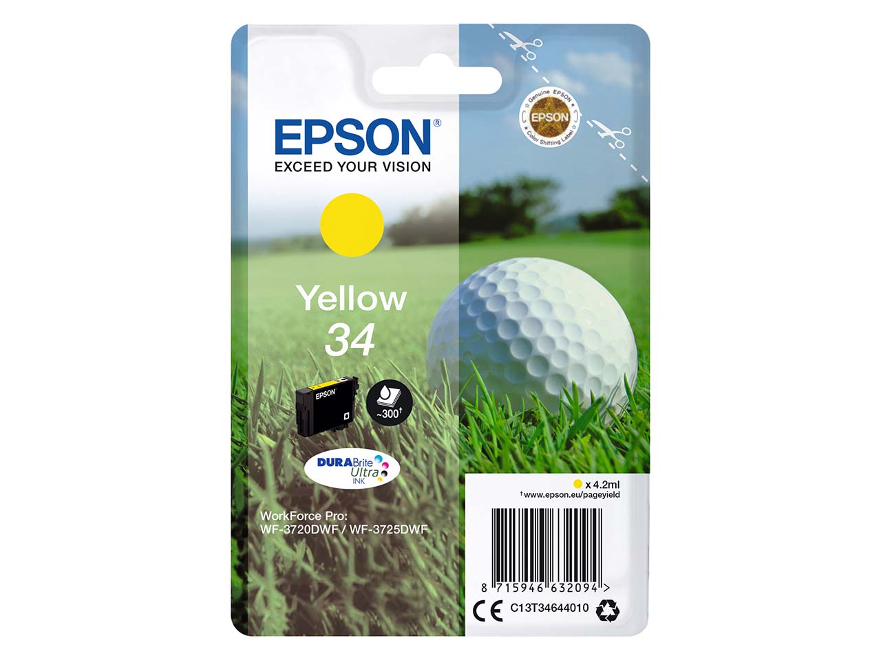 Epson Tintenpatrone T3464/ 34 gelb