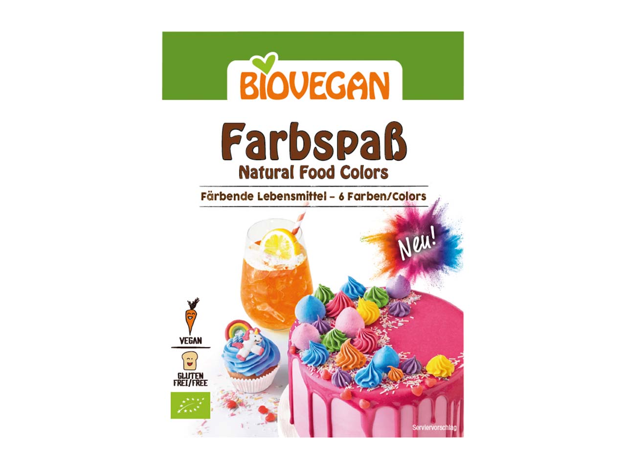 BIOVEGAN Bio-Lebensmittelfarbe, 6 x 8 g