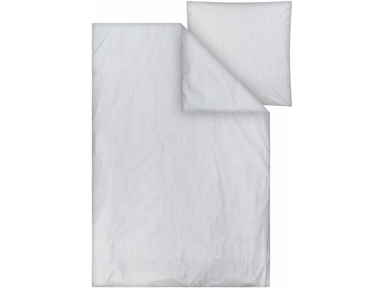 MELA Bio-Bettwäsche 'MAJULI STRIPES' aus Perkal, 2-tlg., 135x200/80x80 cm, blau/natur