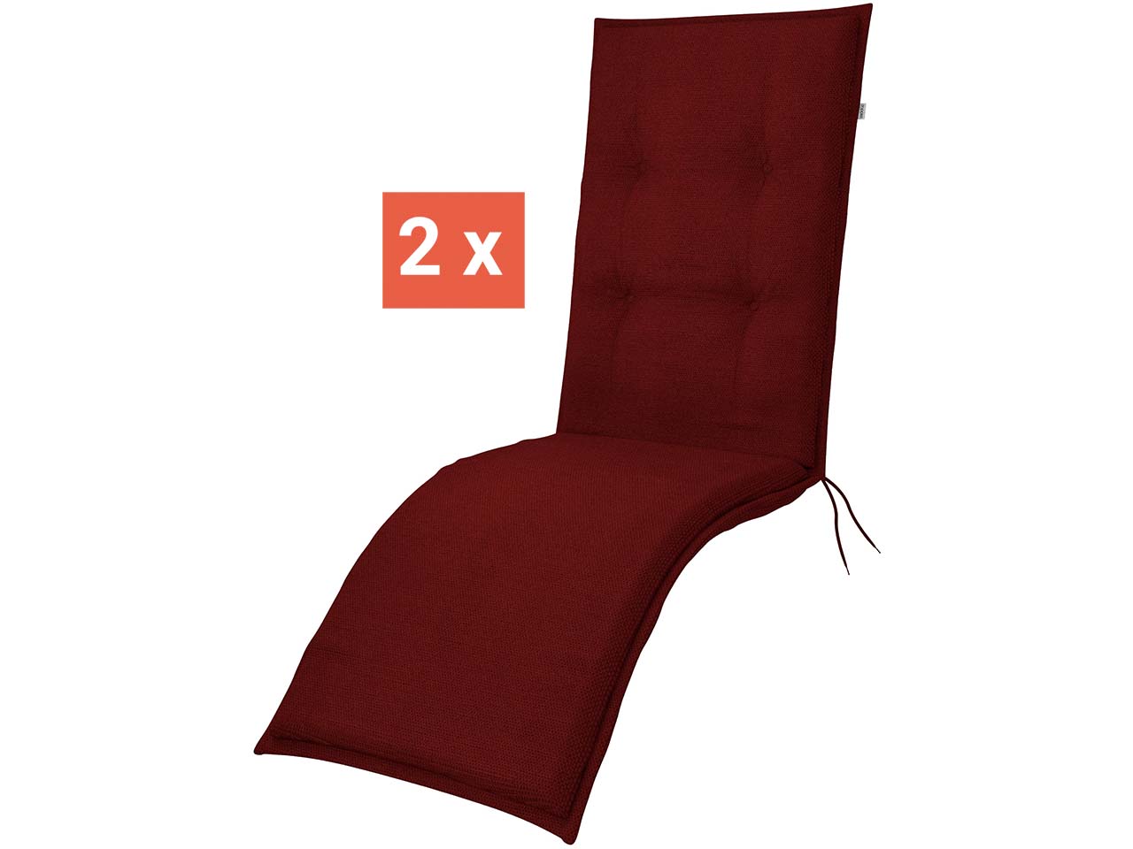 doppler Auflage "STAR" für Relaxliege, 2er-Pack, 170 x 48 x 6 cm, Polyester, bordeaux