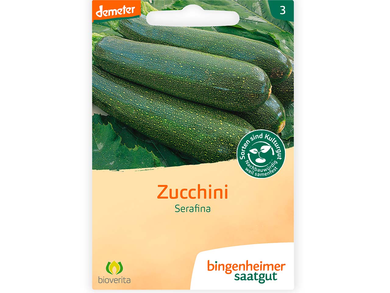 bingenheimer saatgut Bio-Samen Zucchini "Serafina", 1 Stk.