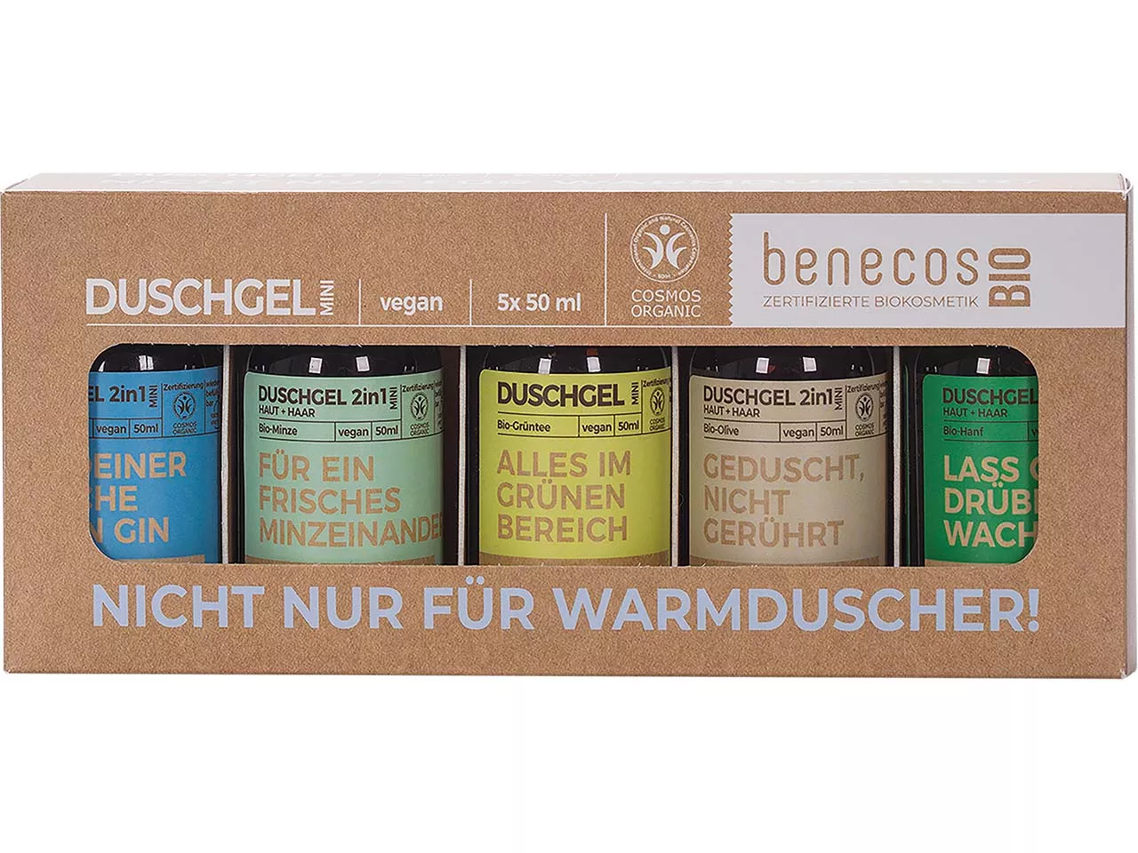 benecos Bio-Mini-Duschgel-Set "Nicht nur für Warmduscher"