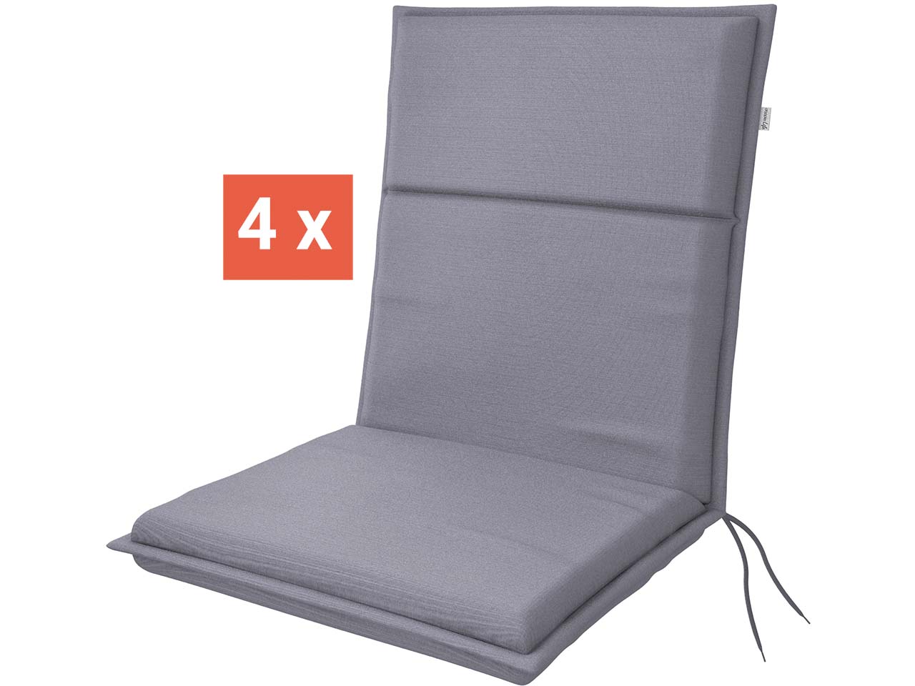 doppler Auflage "LIFE" für Niederlehner, 4er-Pack, 100x48x4 cm, Polyester, grau/blau