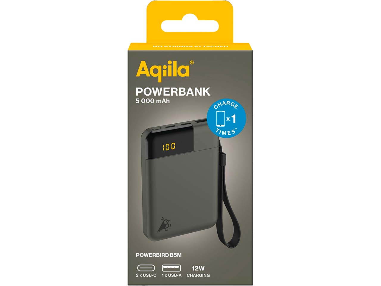 Aqiila Powerbank "Powerbird B5" 5.000 mAh, moosgrün