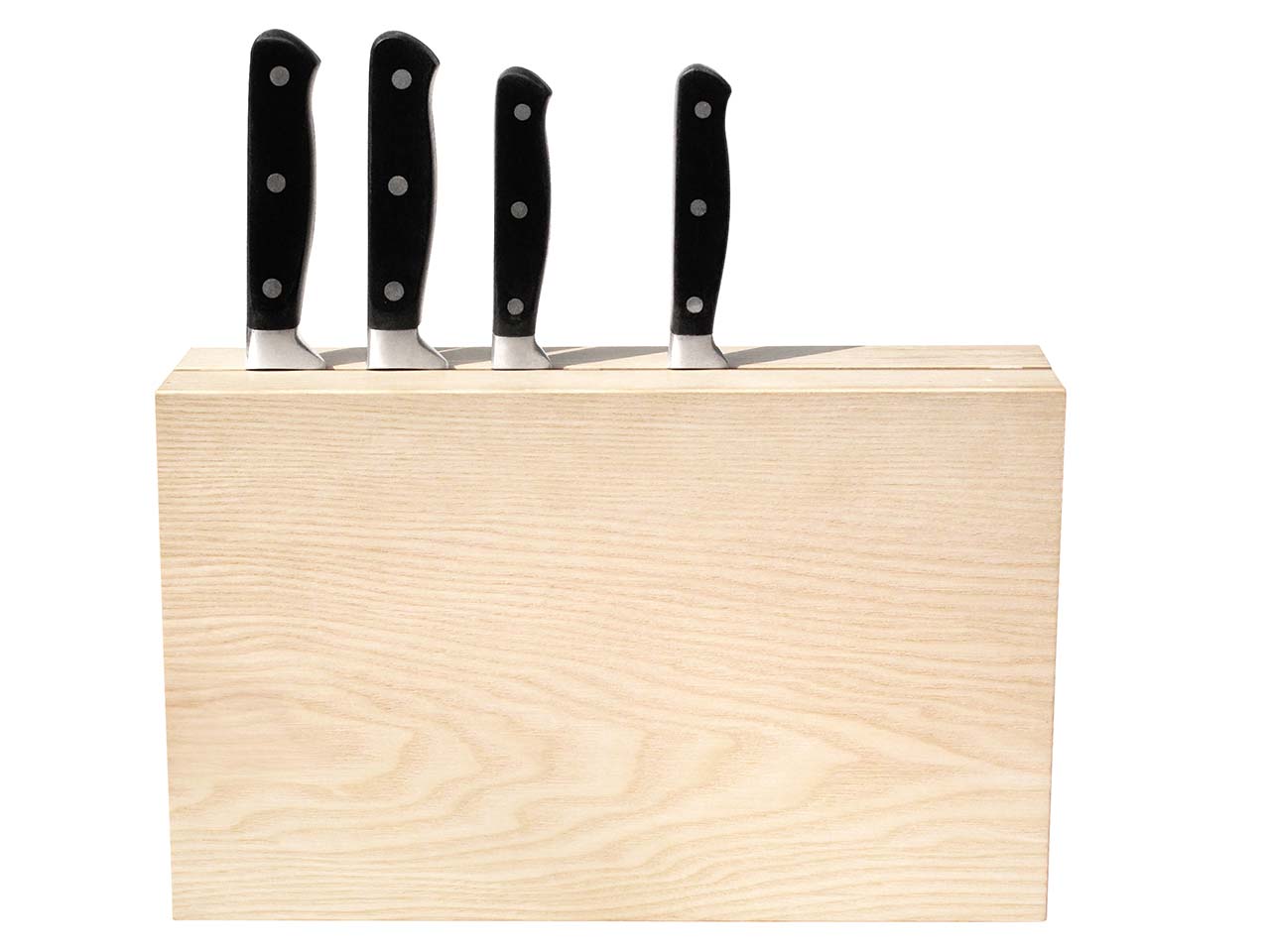 SIDE BY SIDE Messerblock 'Timber Twin' B 32,5 x T 7,5 x H 22 cm, Esche unbehandelt